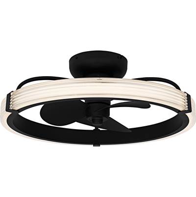 Quoizel Semi-Flush Mount Ceiling Fan in Matte Black
