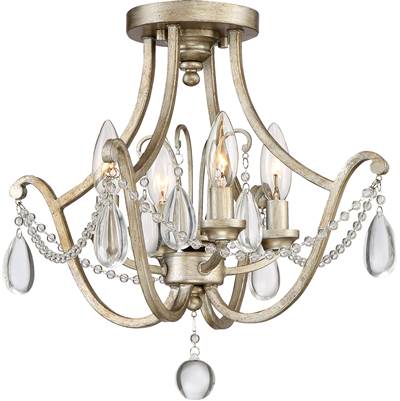 Quoizel Regent 4-Light Semi-Flush Mount in Vintage Gold