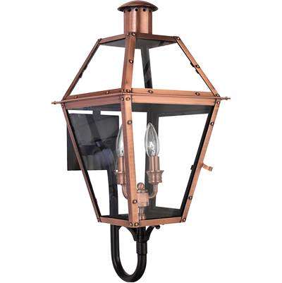 Quoizel Rue De Royal Outdoor Wall Lantern in Aged Copper