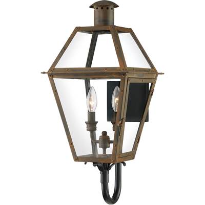 Quoizel Rue De Royal 2-Light Outdoor Wall Lantern in Industrial Bronze