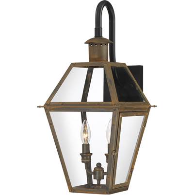 Quoizel Rue De Royal 2-Light Outdoor Wall Lantern in Industrial Bronze