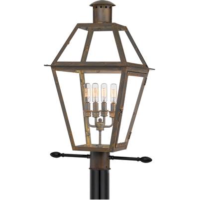 Quoizel Rue De Royal 4-Light Post in Industrial Bronze