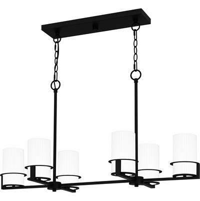 Quoizel Seymour 6-Light Linear Chandelier in Matte Black