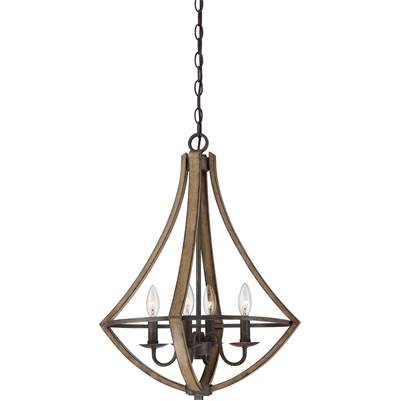 Quoizel Shire 4-Light Chandelier in Rustic Black
