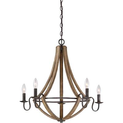 Quoizel Shire 5-Light Chandelier in Rustic Black