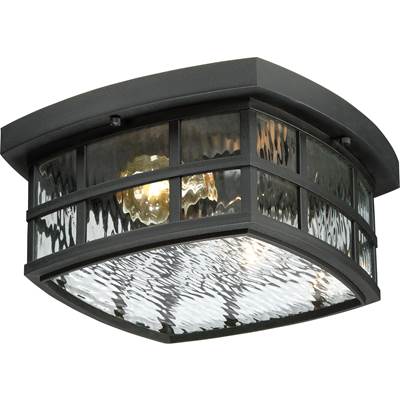 Quoizel Stonington Outdoor Flush Ceiling Fixture in Mystic Black