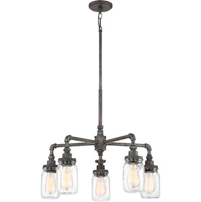 Quoizel Squire 5-Light Chandelier in Rustic Black