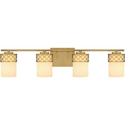 Quoizel Tenley 4-Light Vanity Light in Aged Brass