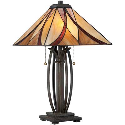 Quoizel Asheville 1 Light Resin Table Lamp in Vintage Bronze