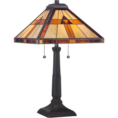 Quoizel Bryant 1 Light Resin and Glass Table Lamp - 14" Sq