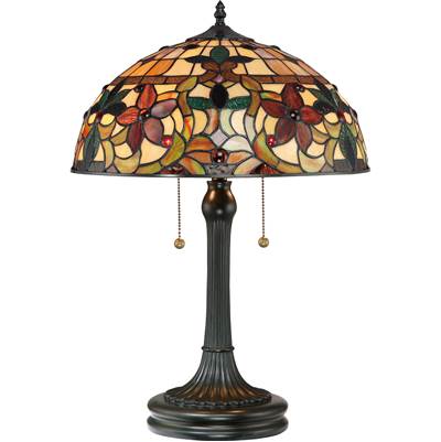Quoizel Kami Full-Size Resin Tiffany Table Lamp - 16-Inch Deep