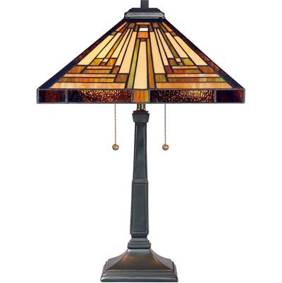 Quoizel Stephen Full-Size Resin Tiffany Table Lamp - 16-Inch Deep
