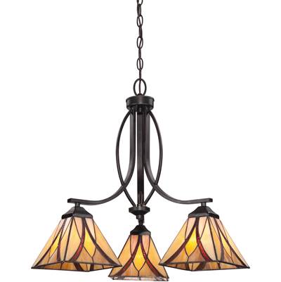 Quoizel Asheville Down Chandelier - 3 Light in Valiant Bronze