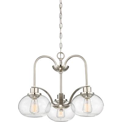 Quoizel Trilogy 3-Light Down Mini Chandelier in Brushed Nickel