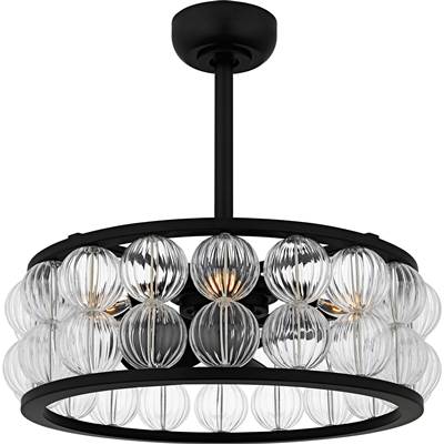 Quoizel Terrarock Fandelier Ceiling Fan in Matte Black