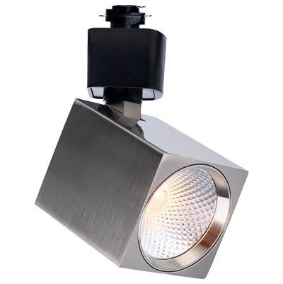 Satco Square D2W Track Head - 8W - 6-Color Tunable - 48' in Brushed Nickel