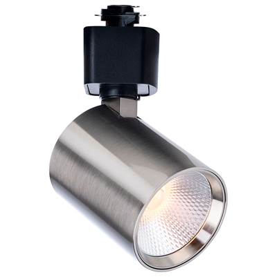 Satco 1-Light Round Track Head - 8W - 6-Color Temp - 36" Drop in Brushed Nickel