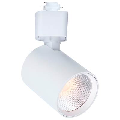 Satco 1-Light Round Track Head - 8W - 6-Color Temp - 48" Drop in White
