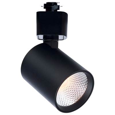 Satco 1-Light Round Track Head - 8W - 6-Color Temp - 48" Drop in Black