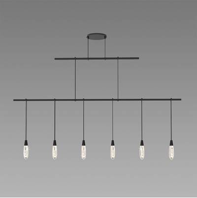 Sonneman Suspenders 48" 2-Tier Linear Track Light - Crystal Teardrop Luminaires