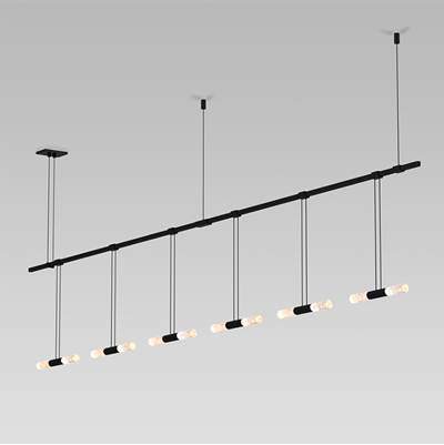 Sonneman Suspenders 36" 2-Bar In-Line Linear Track Light - Crystal Double Glass Rod Luminaires