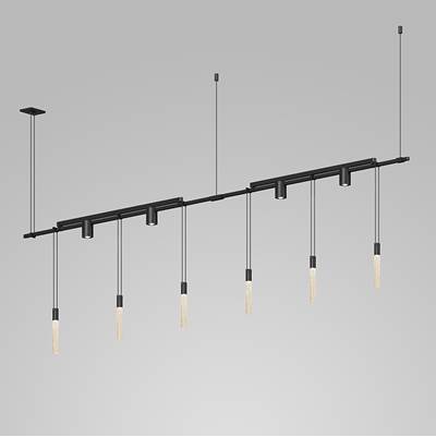 Sonneman Suspenders 36" 2-Bar In-Line Linear - 24" Light Bars with Crystal Rods