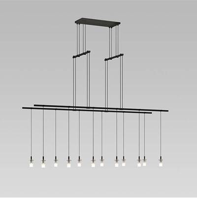 Sonneman Suspenders Pendant - 48'' 2-Tier Tandem - Monoline1/2 Etched Cylinder Pendants