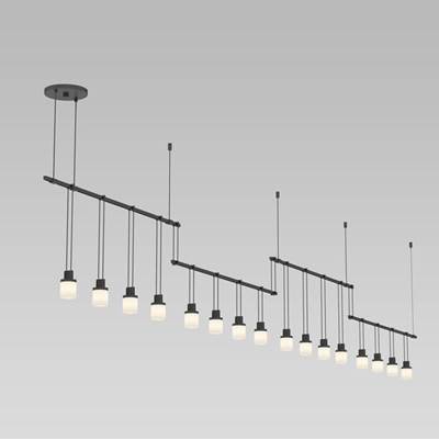 Sonneman Suspenders 36" 4-Bar Offset Linear Chandelier - Drum Luminaires