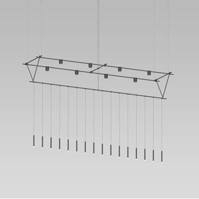 Sonneman Suspenders 96'' Triangle Truss with 36'' Monoline Pendants