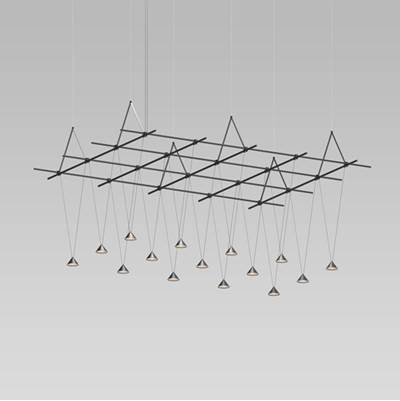 Sonneman Suspenders 96" x 72" Truss-Suspended Gridscape - V-Line Cone Luminaires