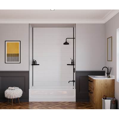 Swan 96 in. Corner Trim Kit with Metal Top in Matte Black