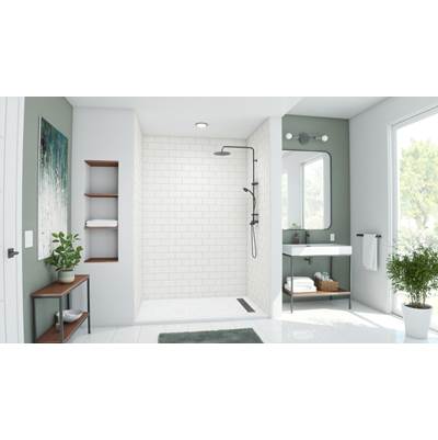 Swan Swanstone® Metro Subway Tile Bathtub and Shower Wall Kit - 34" x 62" x 96" in White