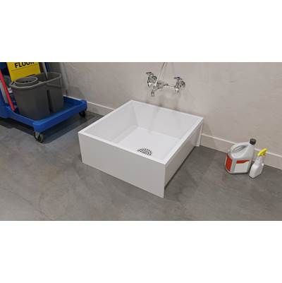 Swan 24 x 24 Veritek Floor Mount Mop Service Sink - 3" Drain in White