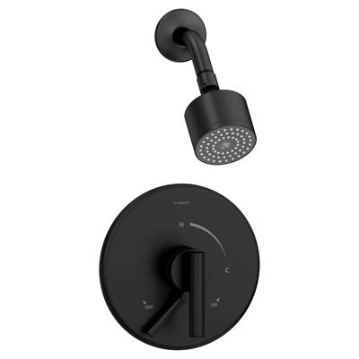 Symmons Dia Shower Trim - Single Handle 1-Spray - Secondary Volume Control - 1.5 GPM in Matte Black