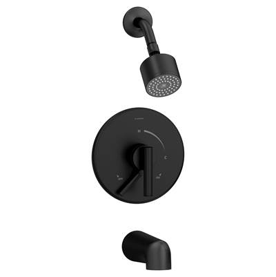 Symmons Dia Tub and Shower Trim - Single Handle 1-Spray with Brass Escutcheon - 1.5 GPM in Matte Black