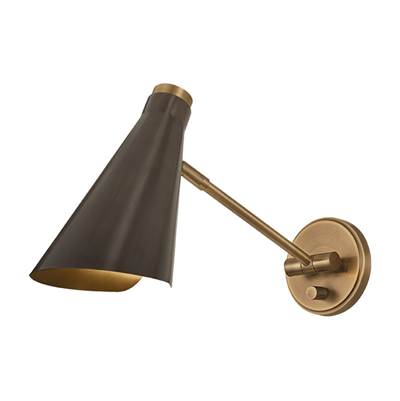 Troy Lighting Andersen Wall Sconce in Polished Brass with Bronze