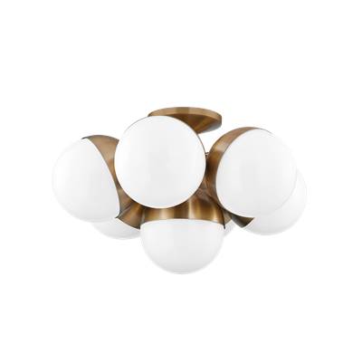 Troy Lighting Cupertino Semi-Flush Mount in Polished Brass