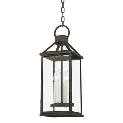 Troy Lighting Sanders Lantern in Forged Iron Noir