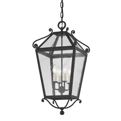 Troy Lighting Santa Barbara County Lantern in Forged Iron Noir