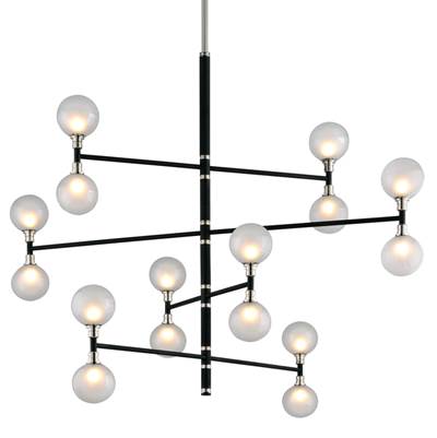 Troy Lighting Andromeda Chandelier in Turkish Bronze with Polished Nickel