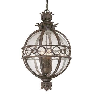 Troy Lighting Campanile Lantern in Forged Iron Noir