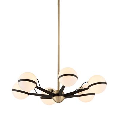 Troy Lighting Ace Chandelier in Turkish Bronze with Burnished Brass