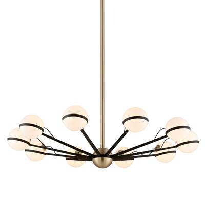 Troy Lighting Ace Chandelier in Turkish Bronze with Burnished Brass