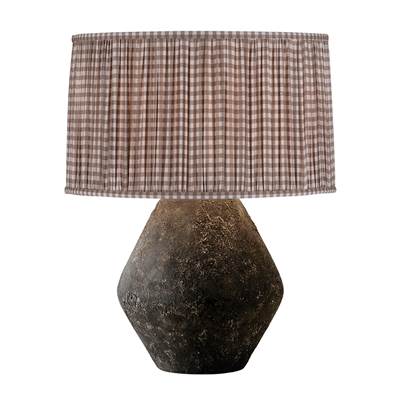 Troy Lighting Artifact 1 Light Ceramic Table Lamp in Gingham Brown