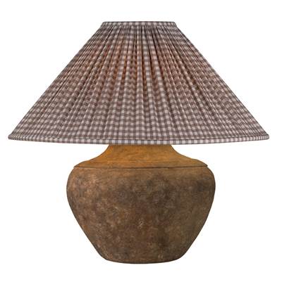 Troy Lighting Calabria 1 Light Ceramic Table Lamp in Gingham Brown