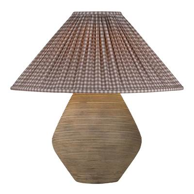 Troy Lighting Calabria 1 Light Ceramic Table Lamp in Gingham Brown