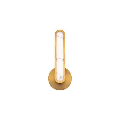 WAC Lighting Serena Wall Sconce - Two-Tone Alabaster in Antique Brass