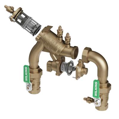 Zurn Industries Reduced Pressure Principle N-Pattern Backflow Preventer with Integrated Strainer - 1" - Brass